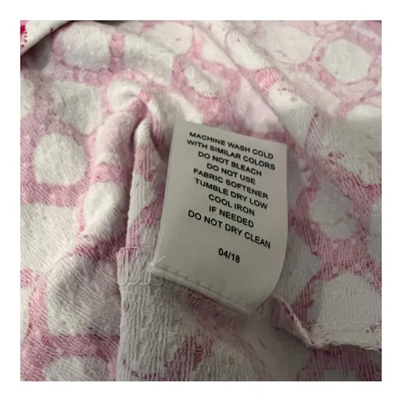 Ibkül Pink White Geo Print Long Mesh Sleeve 1/4 Popover Shift Active Dress Sz L - Picture 10 of 13